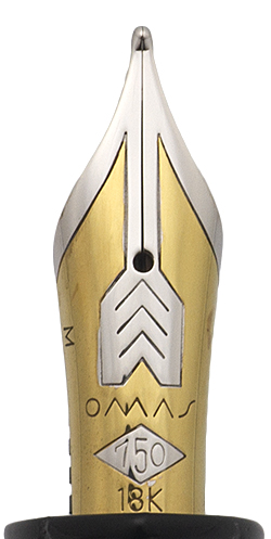 Omas 360 Magnum Fountain Pen - Dark Blue Black with Gold Trim, 18k